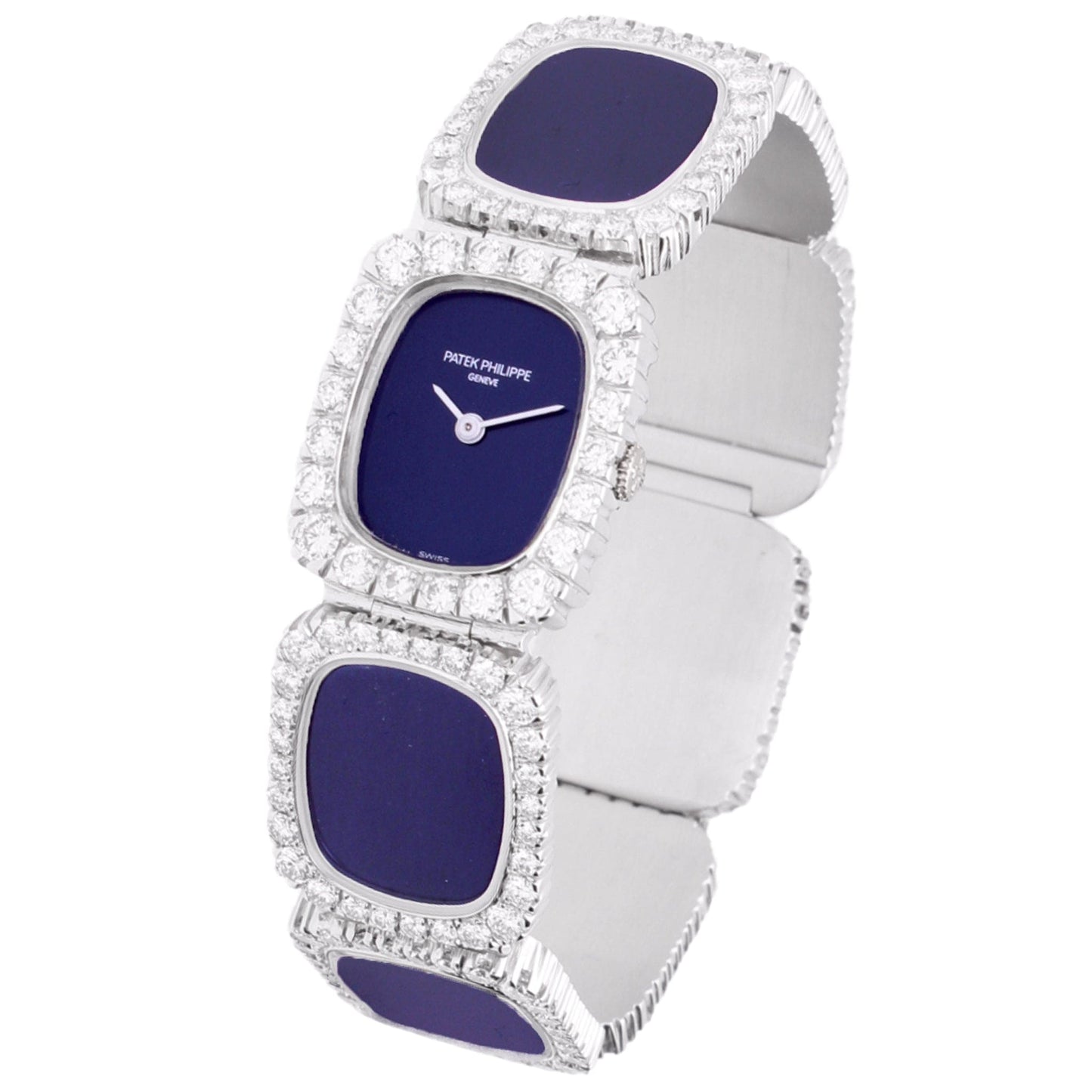 18ct white gold and diamond set Patek Philippe ref. 4122/1 Ellipse bracelet watch. Made 1973