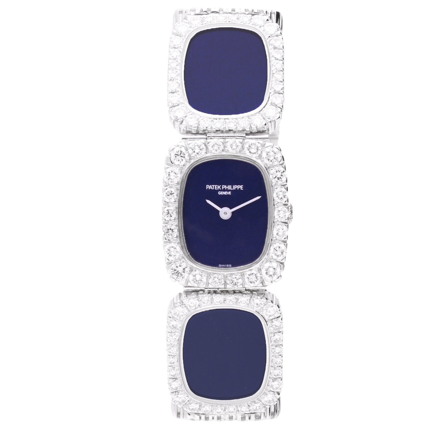 18ct white gold and diamond set Patek Philippe ref. 4122/1 Ellipse bracelet watch. Made 1973