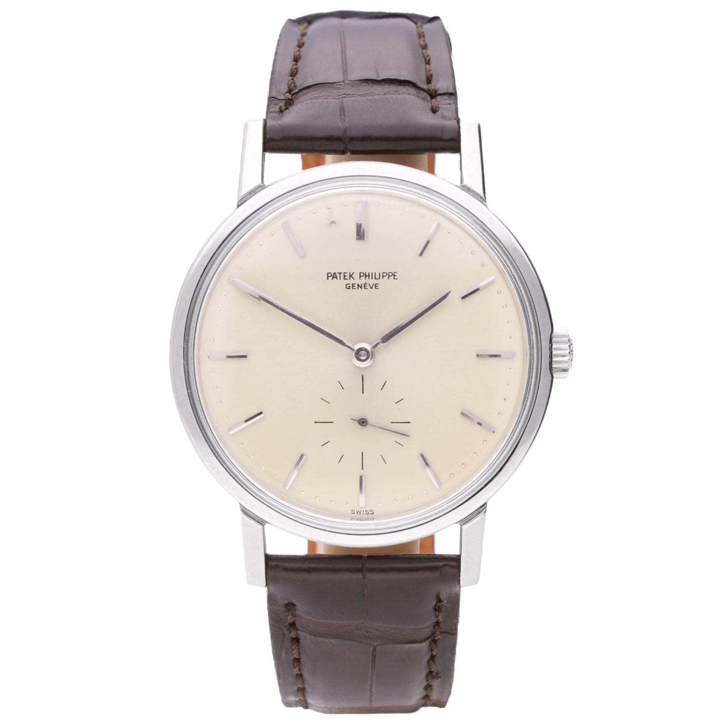 Stainless steel Patek Philippe ref. 3466 Calatrava automatic wristwatch. Made 1964