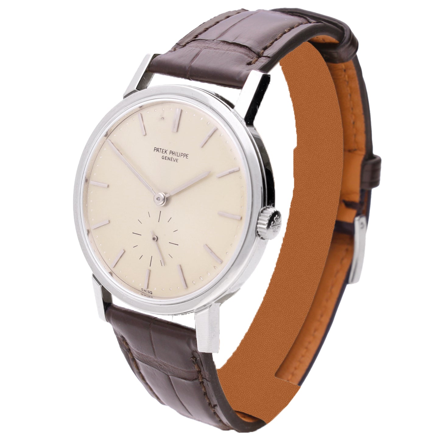 Stainless steel Patek Philippe ref. 3466 Calatrava automatic wristwatch. Made 1964