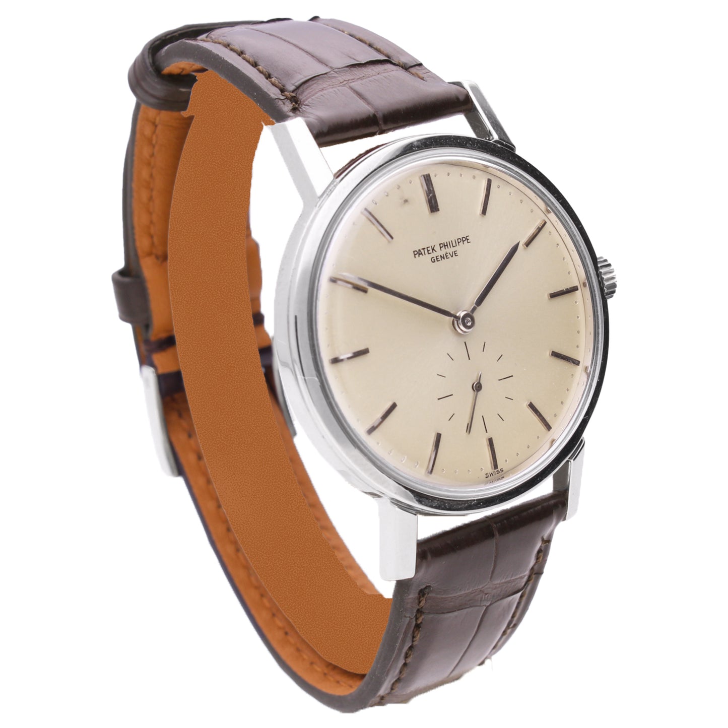 Stainless steel Patek Philippe ref. 3466 Calatrava automatic wristwatch. Made 1964