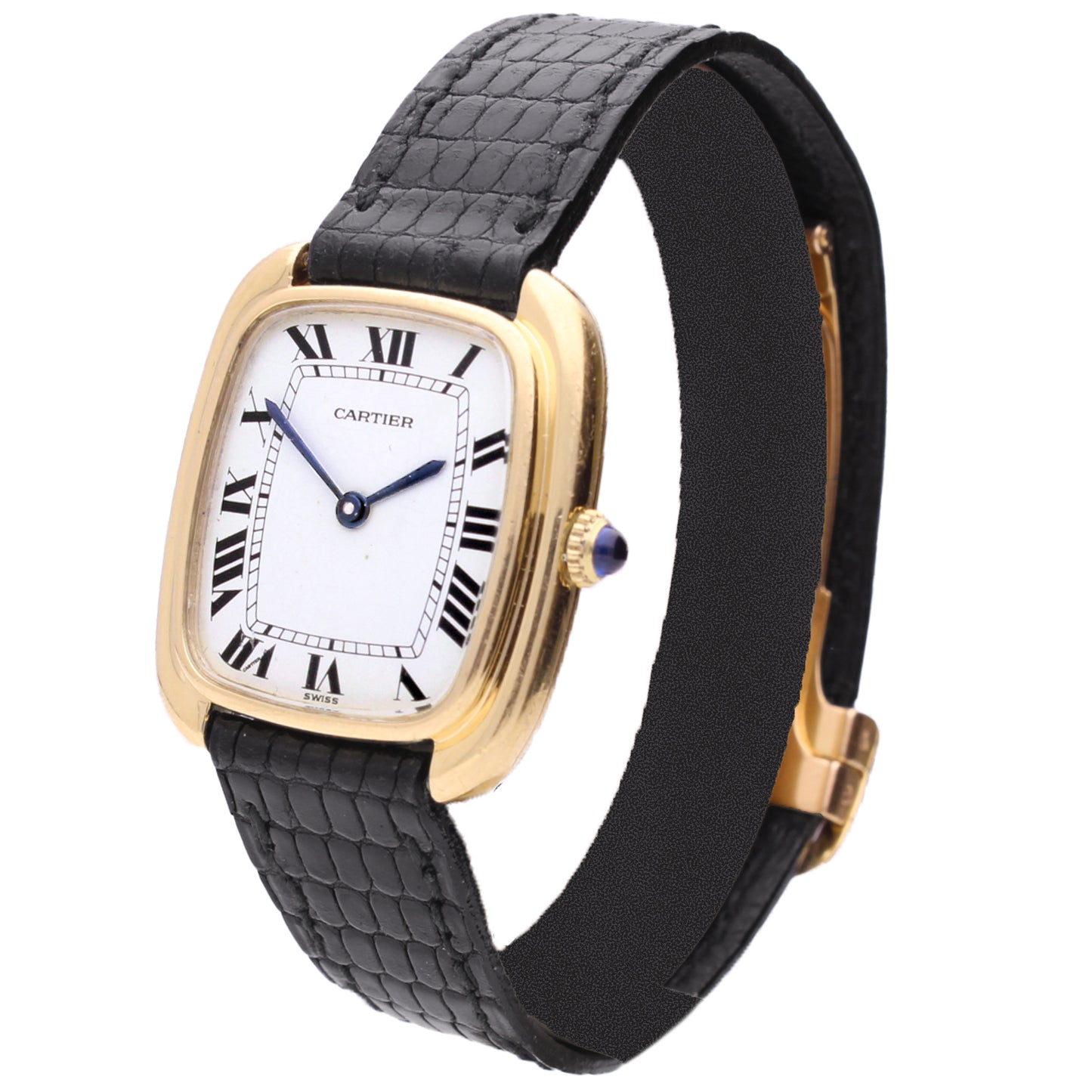 18ct yellow gold Cartier ref. 17010 'Gondole' automatic wrsitwatch. Made 1970