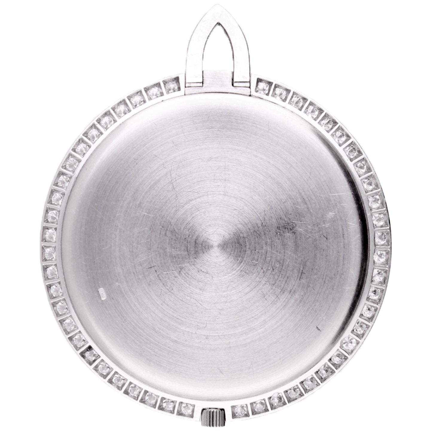 18ct white gold Piaget Pocketwatch with pavé diamond set and opal dial. Made 1970