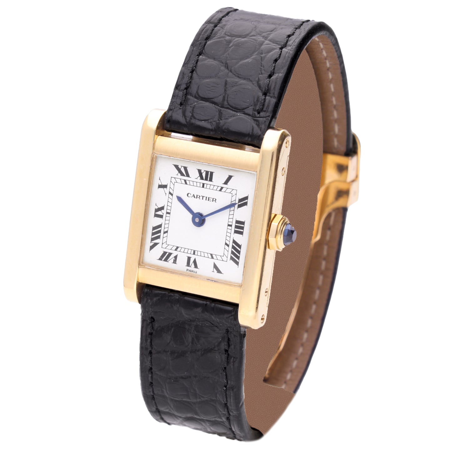 18ct yellow gold Cartier Tank Normale wristwatch. Made 1970