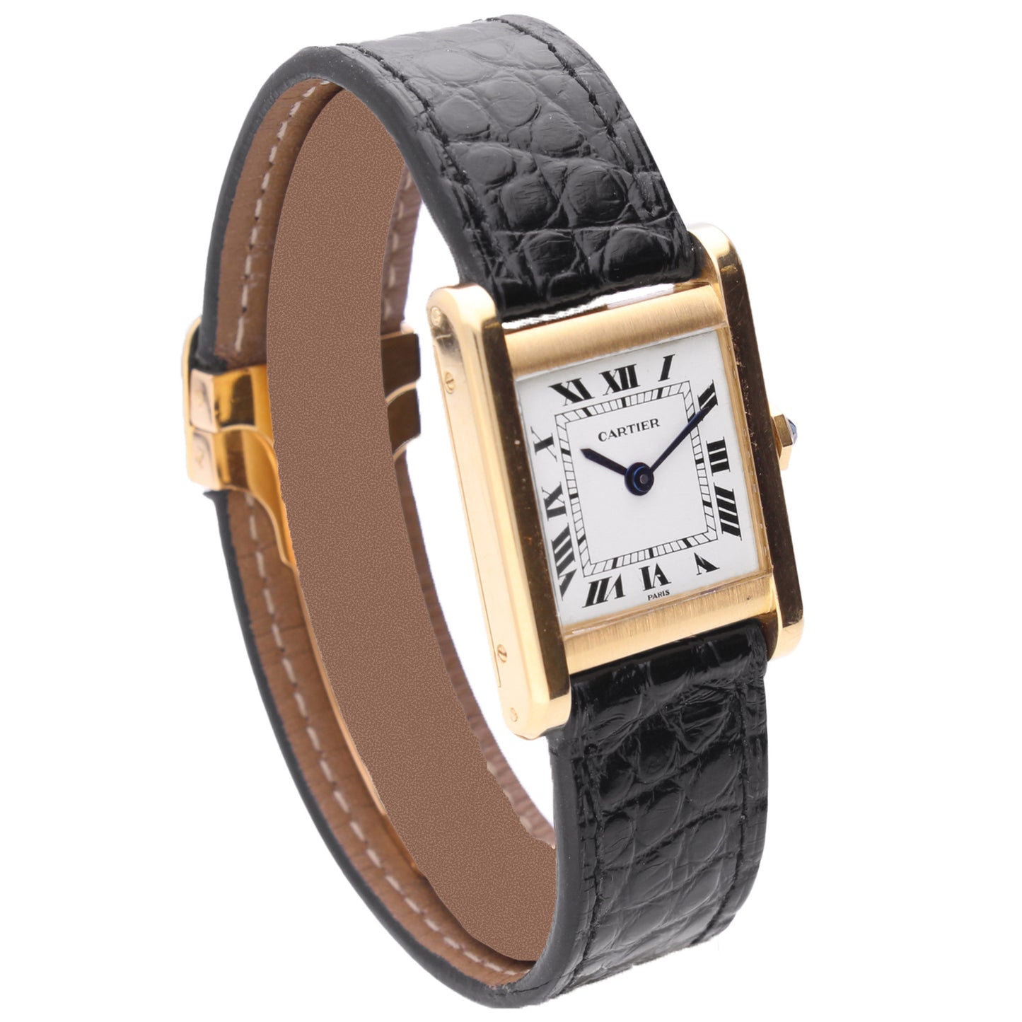 18ct yellow gold Cartier Tank Normale wristwatch. Made 1970