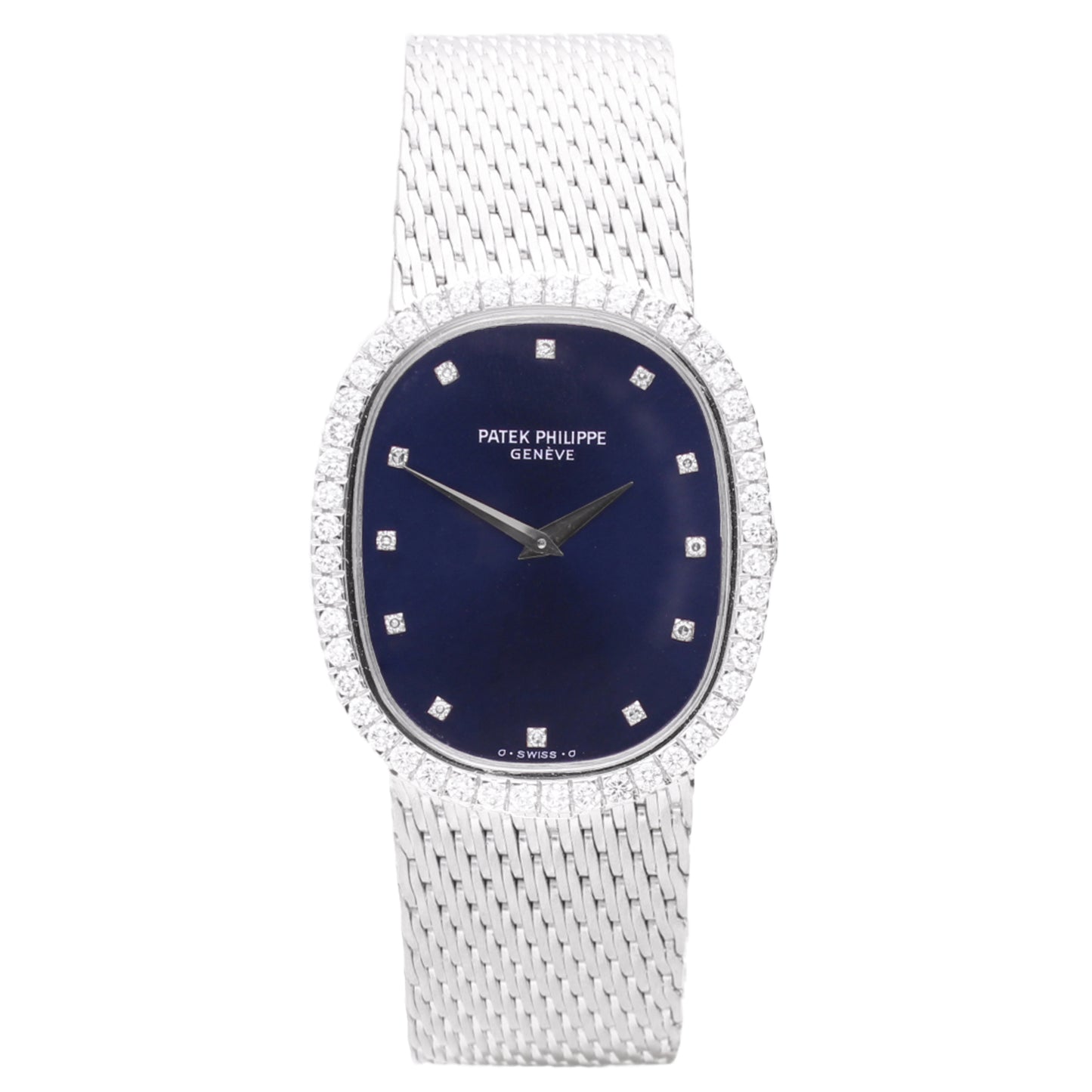 18ct white gold Patek Philippe ref. 3748 Ellipse bracelet watch. Made 1977