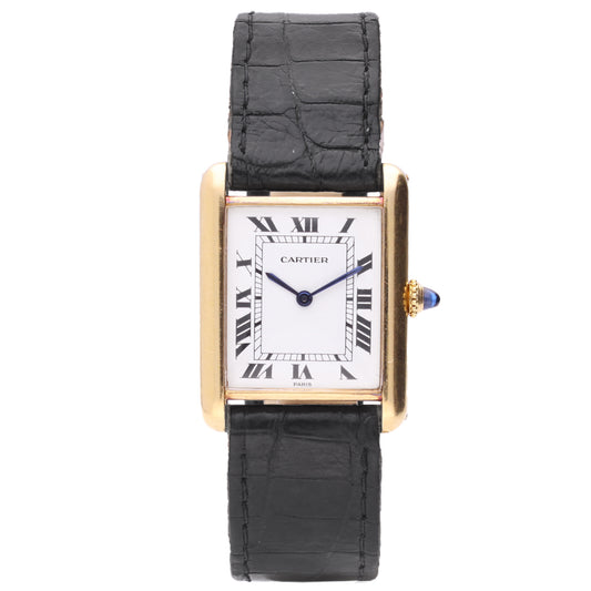 18ct yellow gold Cartier ref. 78086 Tank LC wristwatch. Made 1970