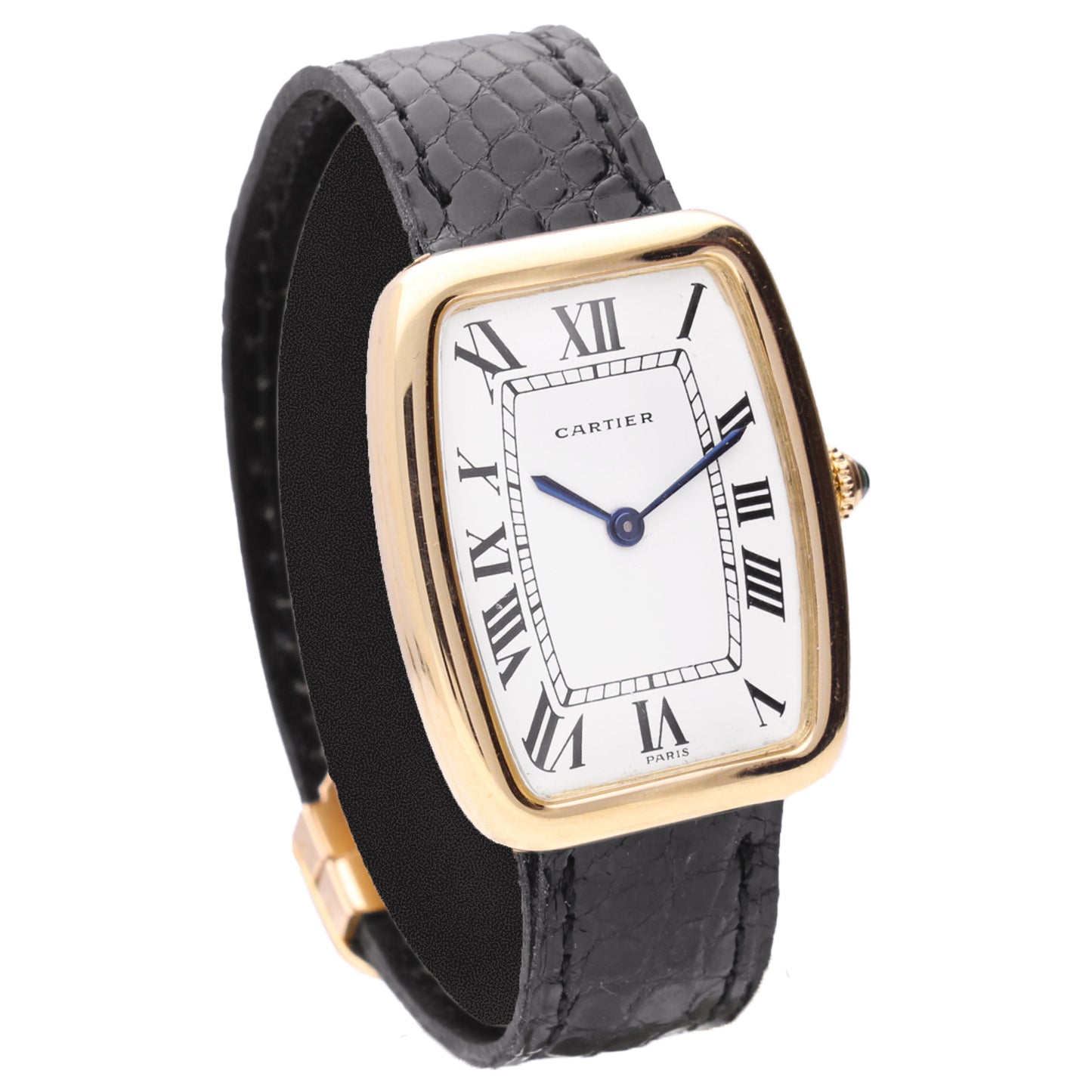18ct yellow gold Cartier Square 'Incurvée' wristwatch. Made 1970