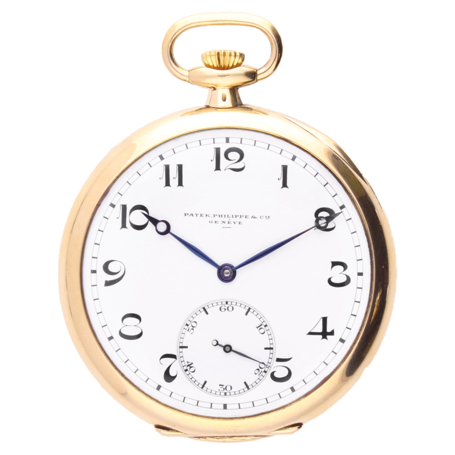 18ct yellow gold Patek Philippe open face pocket watch.