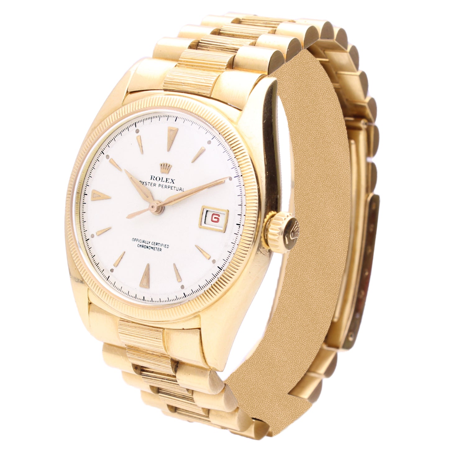 18ct yellow gold Rolex Datejust Oyster Perpetual wristwatch with date. Made 1952