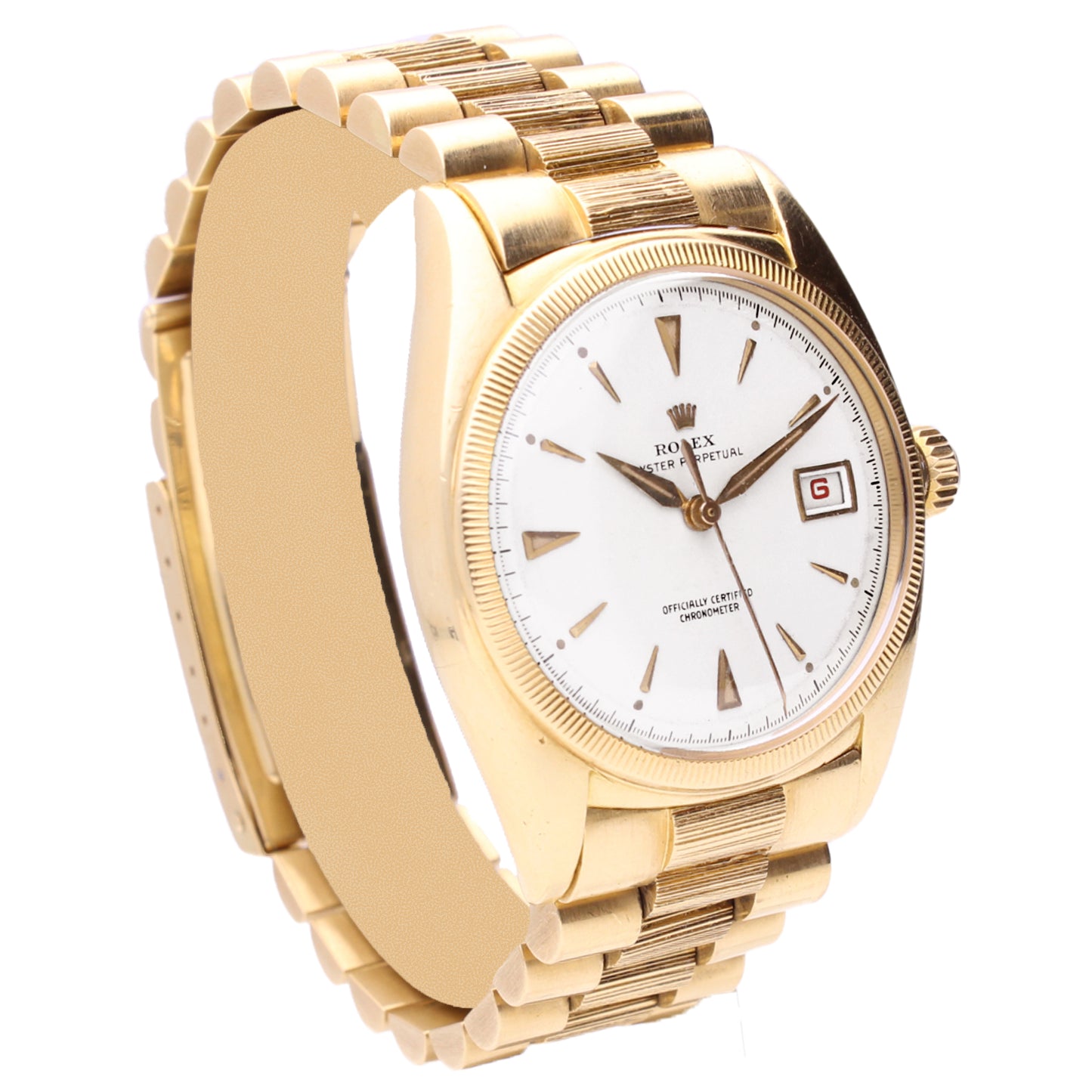 18ct yellow gold Rolex Datejust Oyster Perpetual wristwatch with date. Made 1952