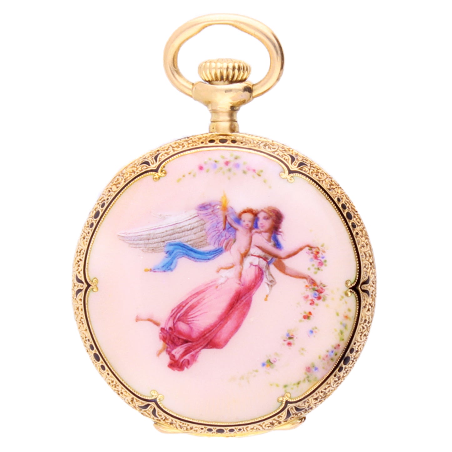 18ct yellow gold Patek Philippe enamel set fob watch. Made 1897