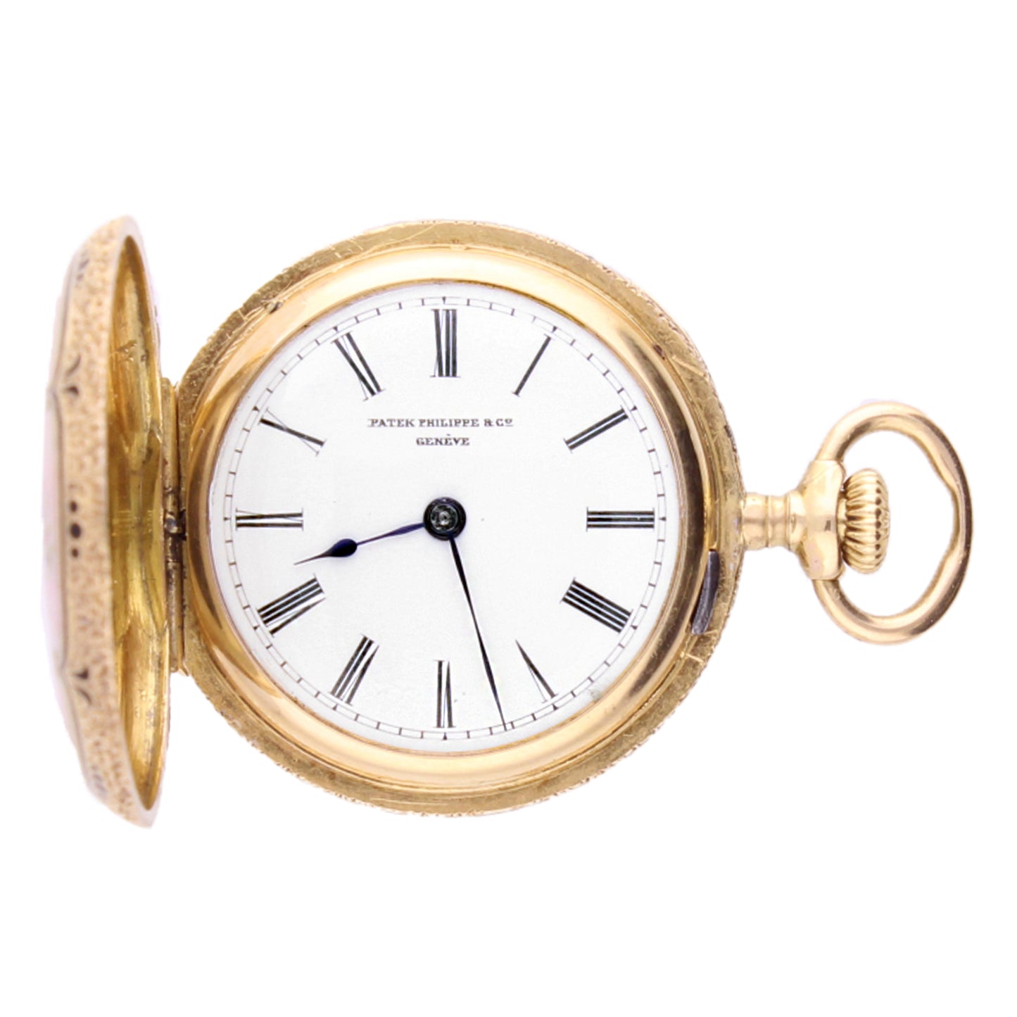 18ct yellow gold Patek Philippe enamel set fob watch. Made 1897