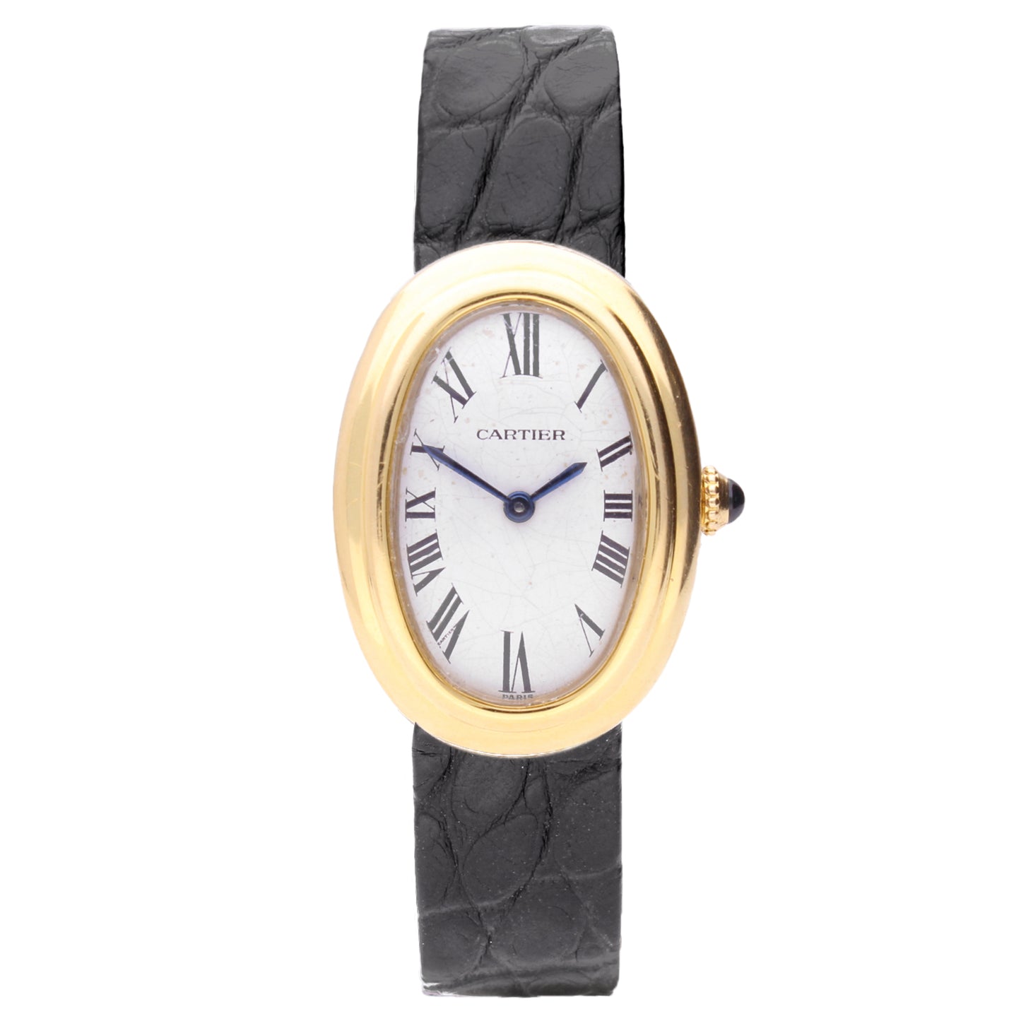 18ct yellow gold Cartier Baignoire wristwatch. Made 1980