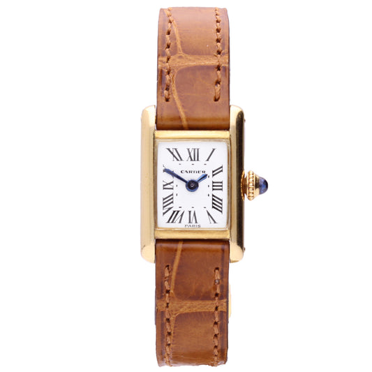 18ct yellow gold Cartier 'Mini' Tank LC wristwatch. Made 1970