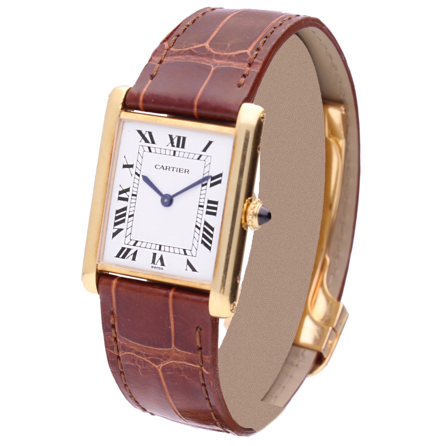 18ct yellow gold Cartier Tank LC wristwatch. Made 1980