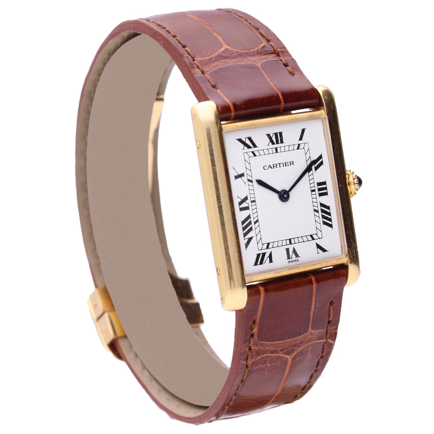18ct yellow gold Cartier Tank LC wristwatch. Made 1980