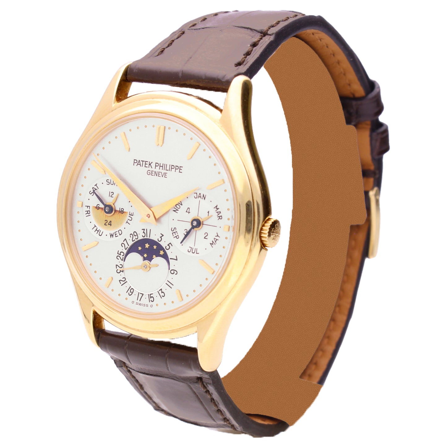 18ct yellow gold Patek Philippe ref. 3940 Perpetual Calendar wristwatch. Made 1991