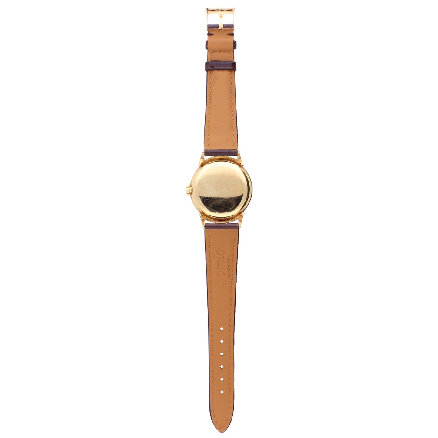 18ct yellow gold Patek Philippe ref. 1491 Calatrava wristwatch with scroll lugs. Made 1948