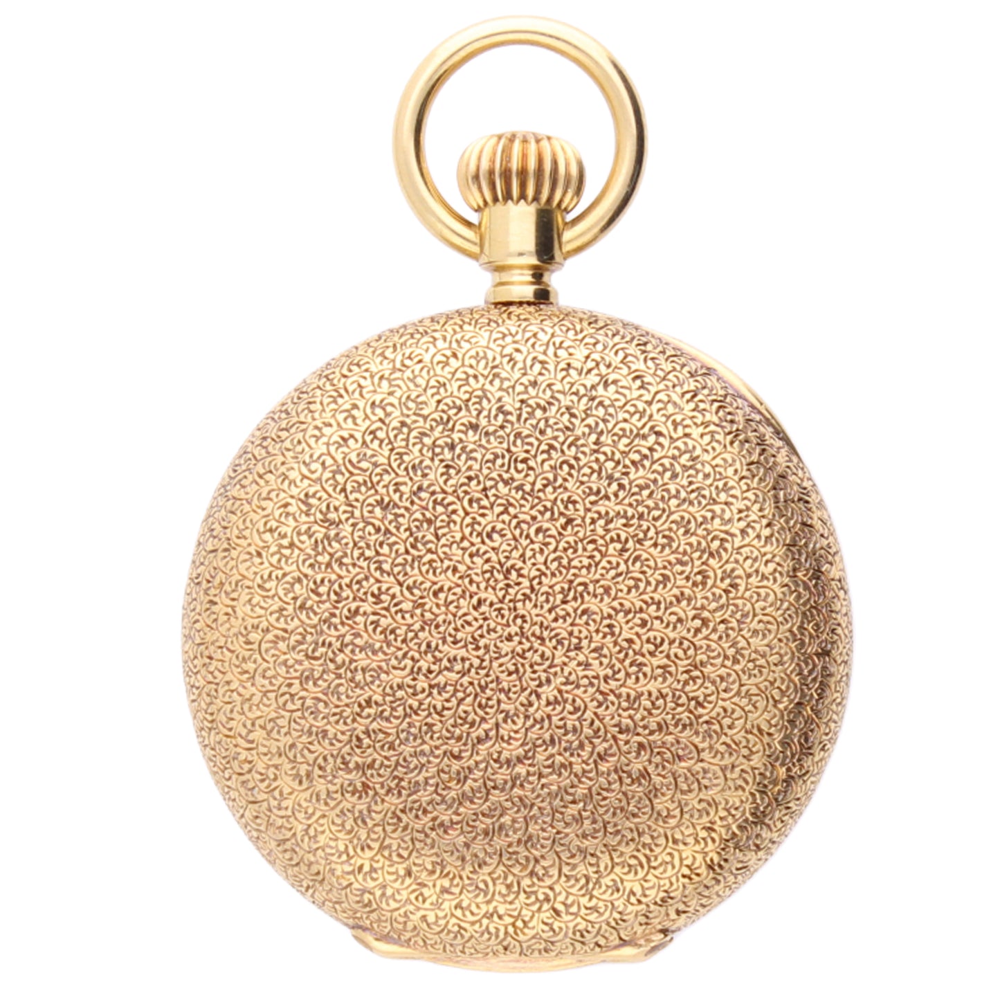 18ct yellow gold Patek Philippe Vermicelle half hunter pocketwatch with enamal dial. Made 1880