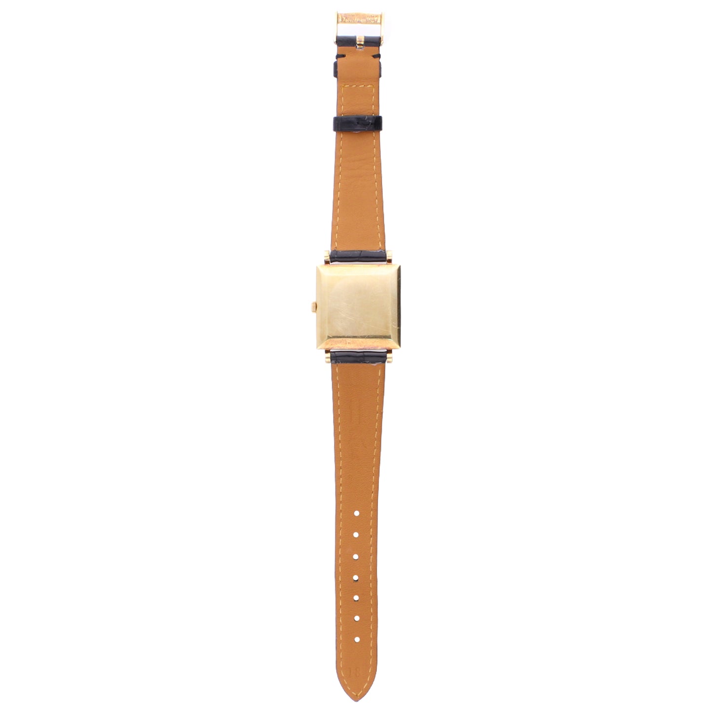 18ct yellow gold Patek Philippe square cased wristwatch, retailed by HAUSMANN & CO. Made 1964
