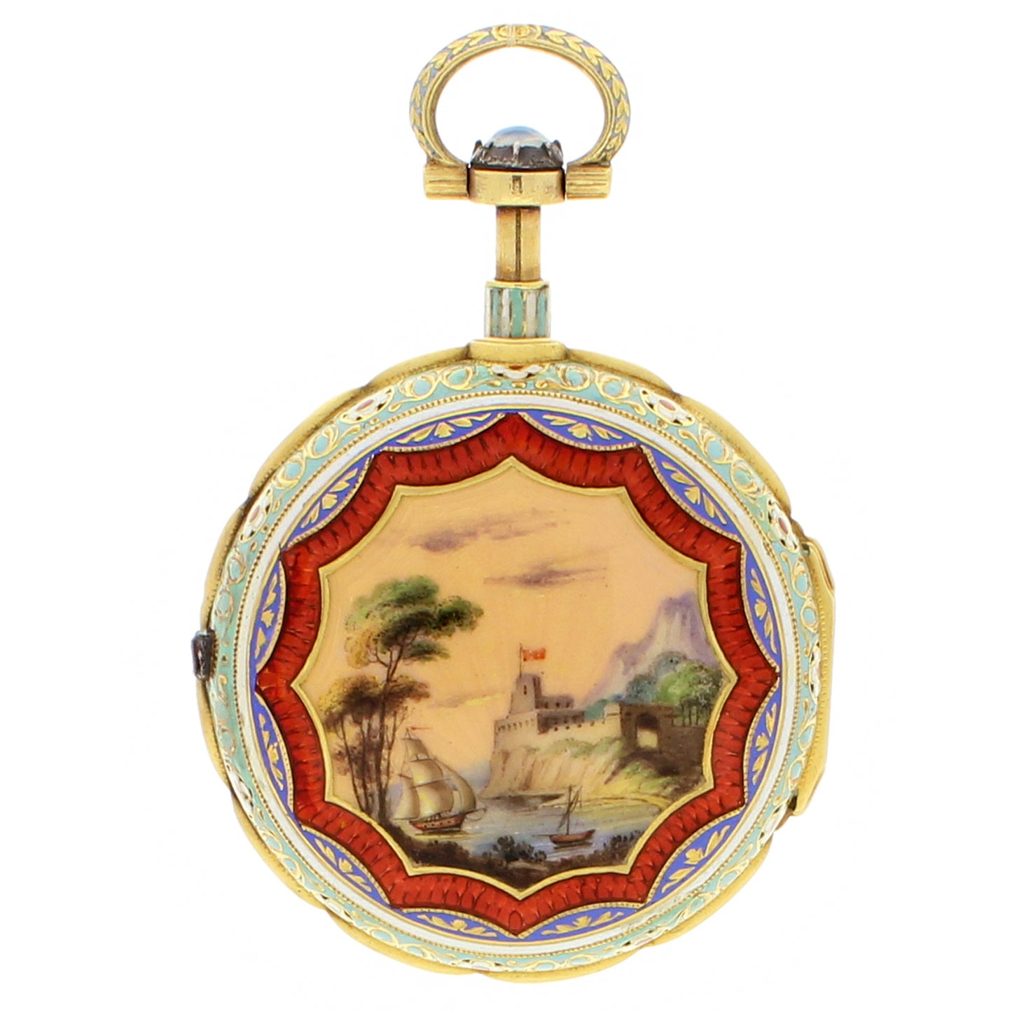 18ct gold and enamel Edward Prior pair case, open face quarter repeating pocket watch, made for the Turkish Market. Made 1818