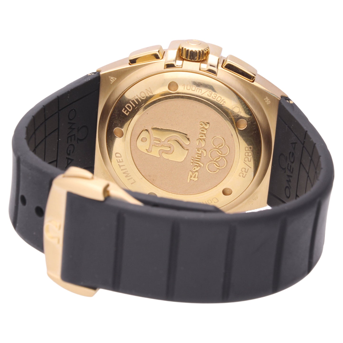 18ct yellow gold OMEGA Beijing Olympics Constellation wristwatch. Made 2008