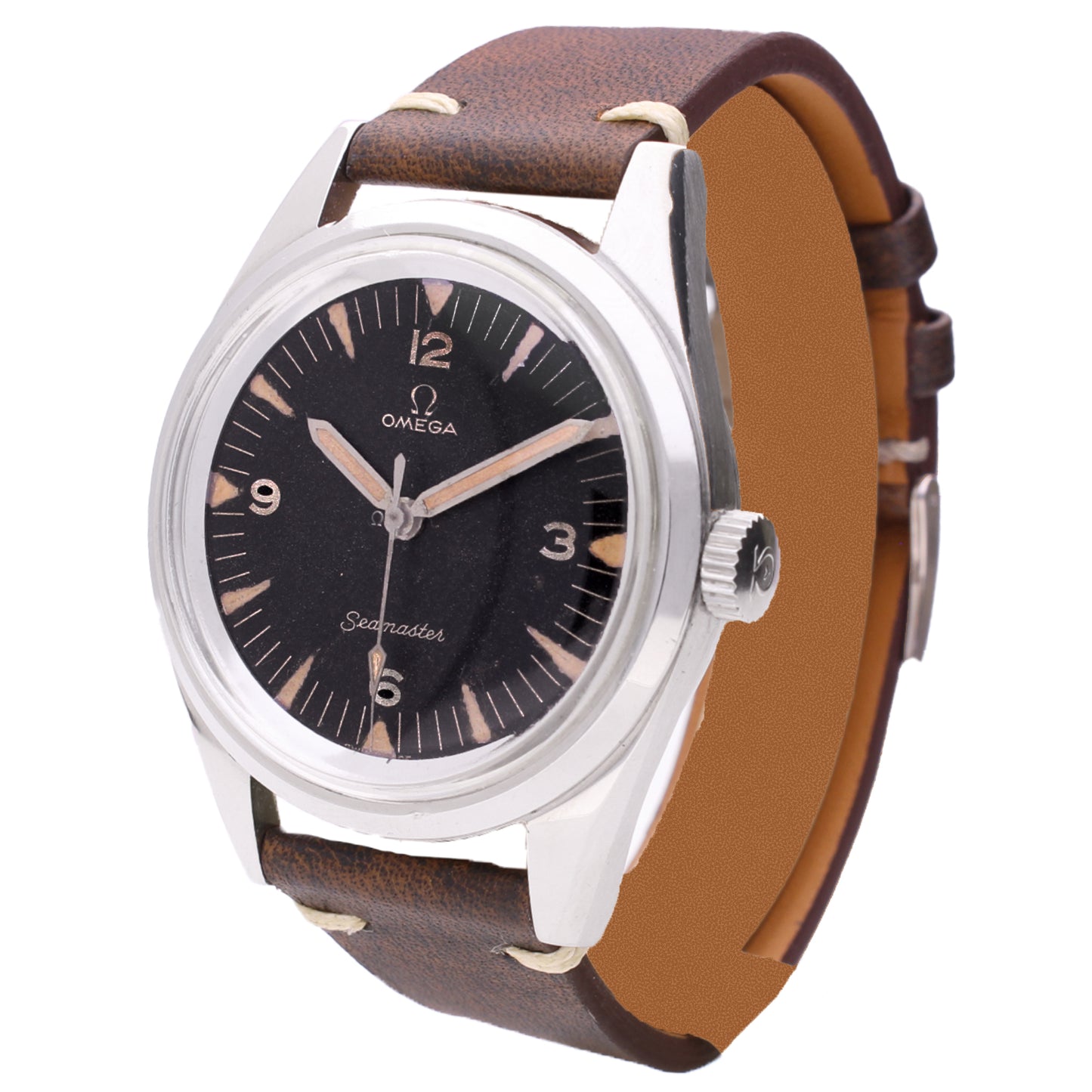 Stainless steel OMEGA ref. 135.004-63 Railmaster wristwatch made for Pakistan Air force. Made 1964