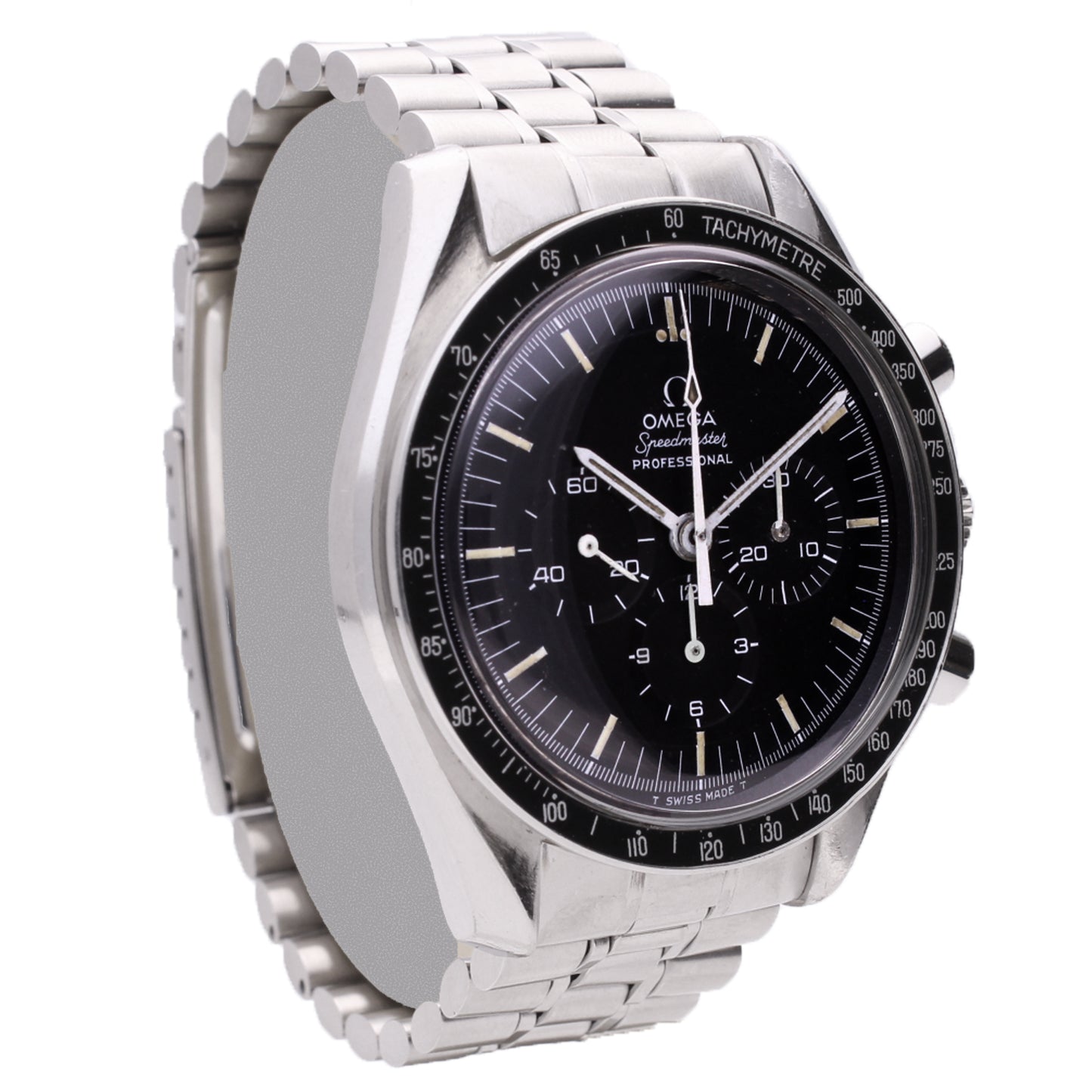 Stainless steel OMEGA ref. 145.022 APOLLO XI Speedmaster Professional chronograph wristwatch. Made 1971