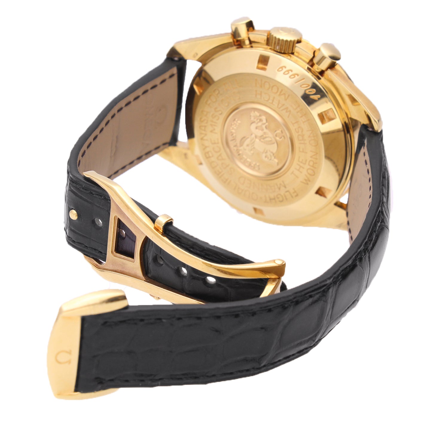 18ct yellow gold OMEGA ref. 145.0052 Speedmaster 'Jubilee' chronograph wristwatch. Made 1992