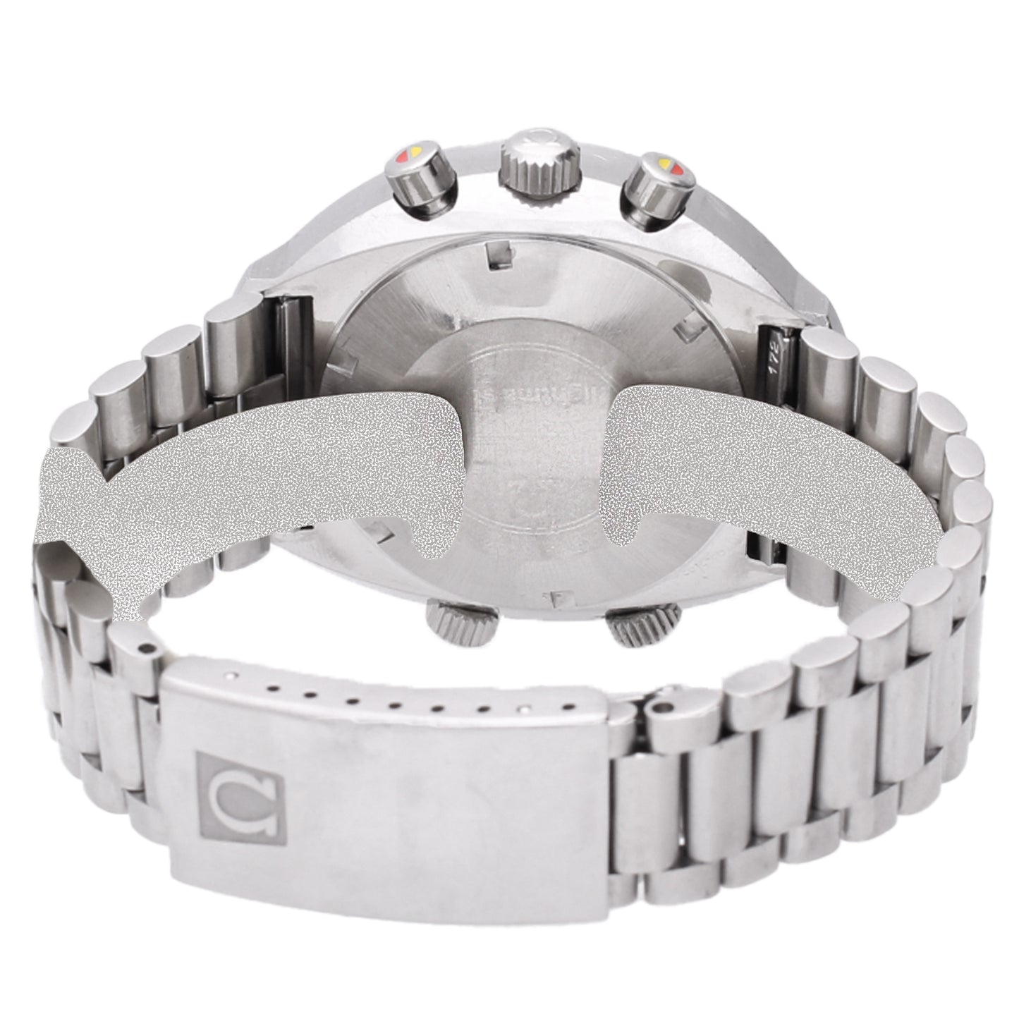 Stainless steel OMEGA 2nd Generation 'Flightmaster' chronograph wristwatch. Made 1976