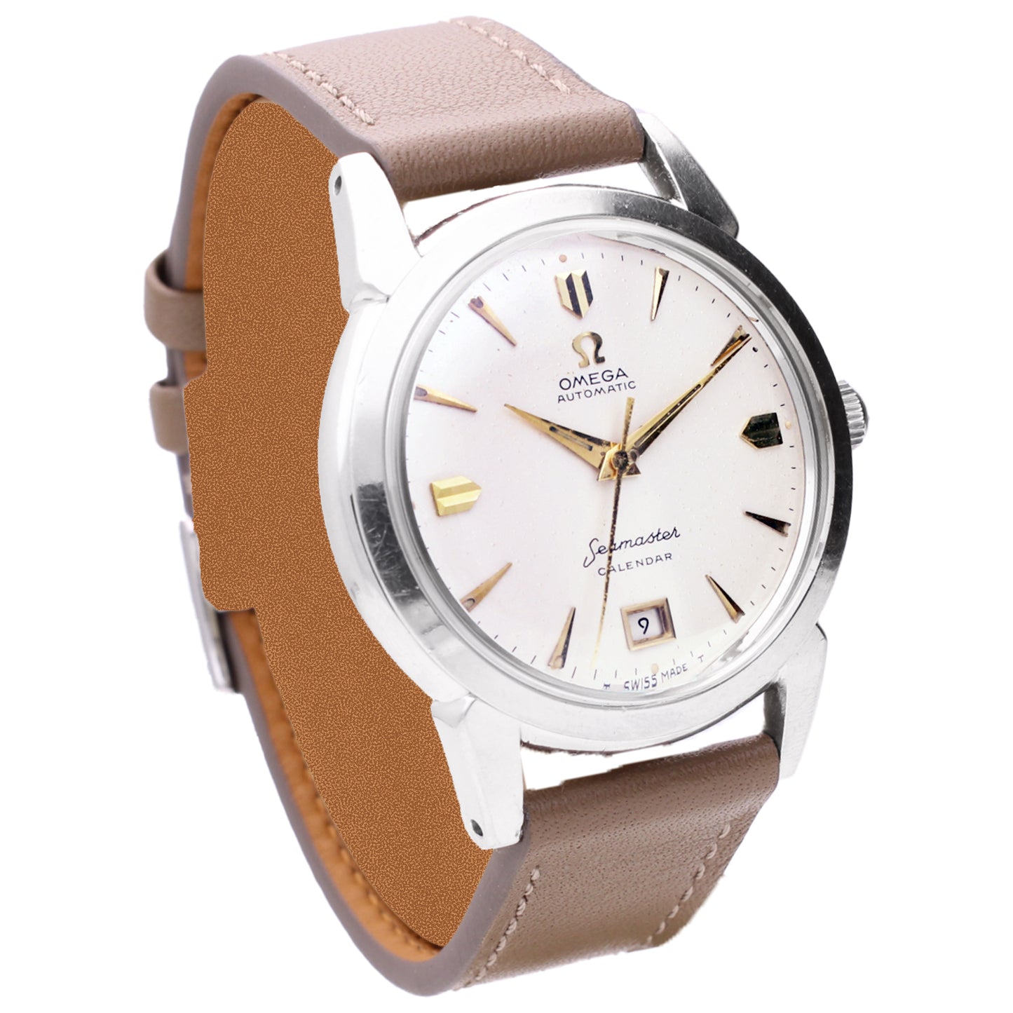 Stainless steel OMEGA Seamaster CALENDAR automatic wristwatch. Made 1953