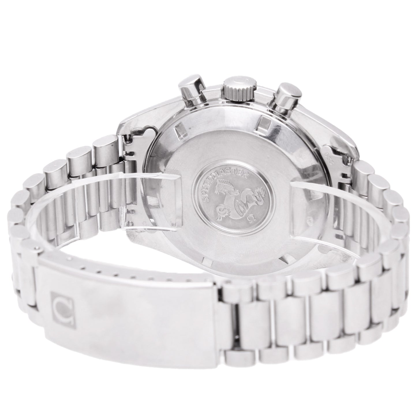 Stainless steel OMEGA Speedmaster Professional 'SpeedyMoon' chronograph. Made 1990