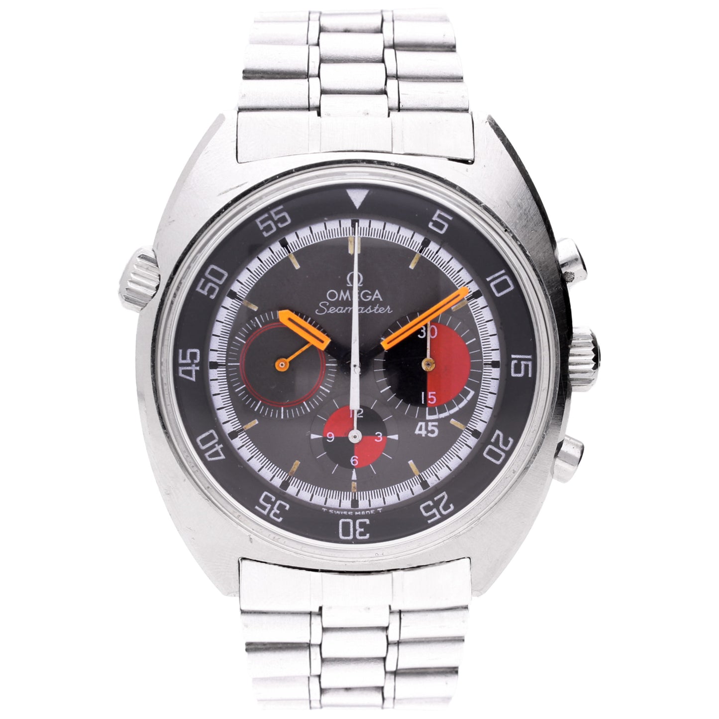 Stainless steel OMEGA Seamaster 'Soccertimer' chronograph wristwatch. Made 1969