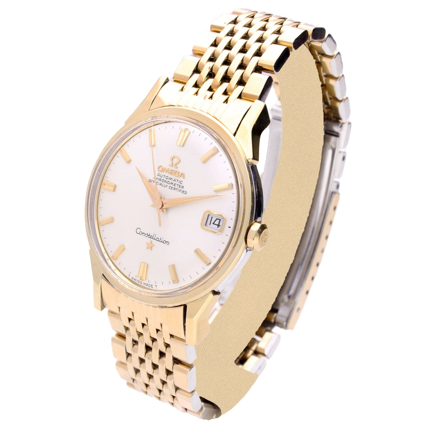 Stainless steel & 14ct yellow gold capped OMEGA Constellation automatic chronometre wristwatch. Made 1967