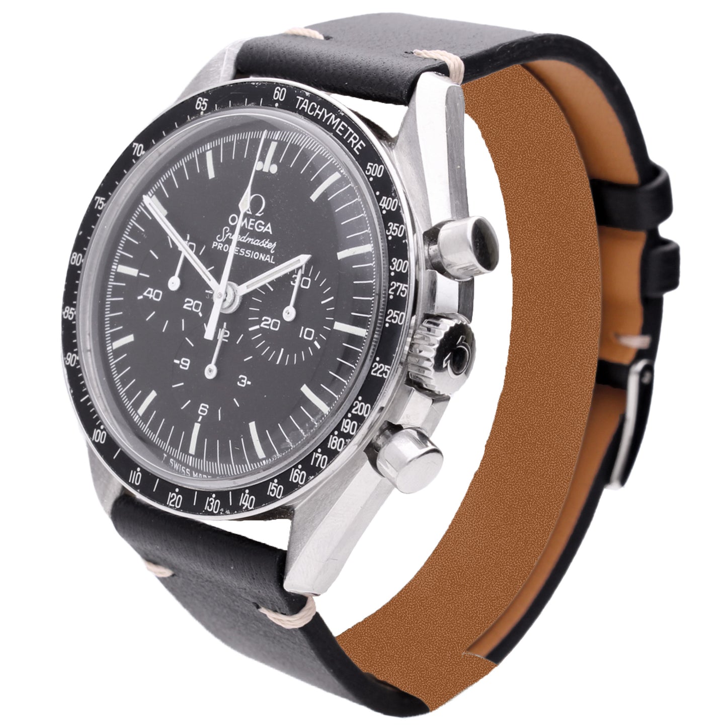Stainless steel OMEGA ref. 145.0022 Speedmaster Professional chronograph wristwatch. Made 1980