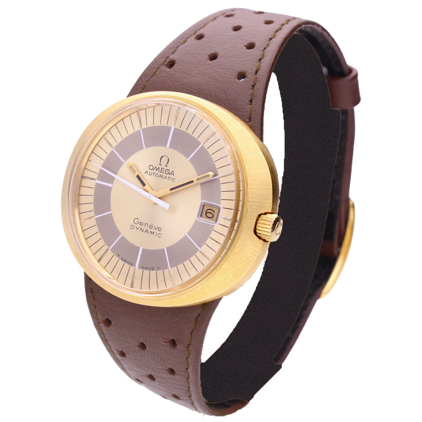 18ct yellow gold OMEGA Dynamic Genève automatic wristwatch. Made 1970