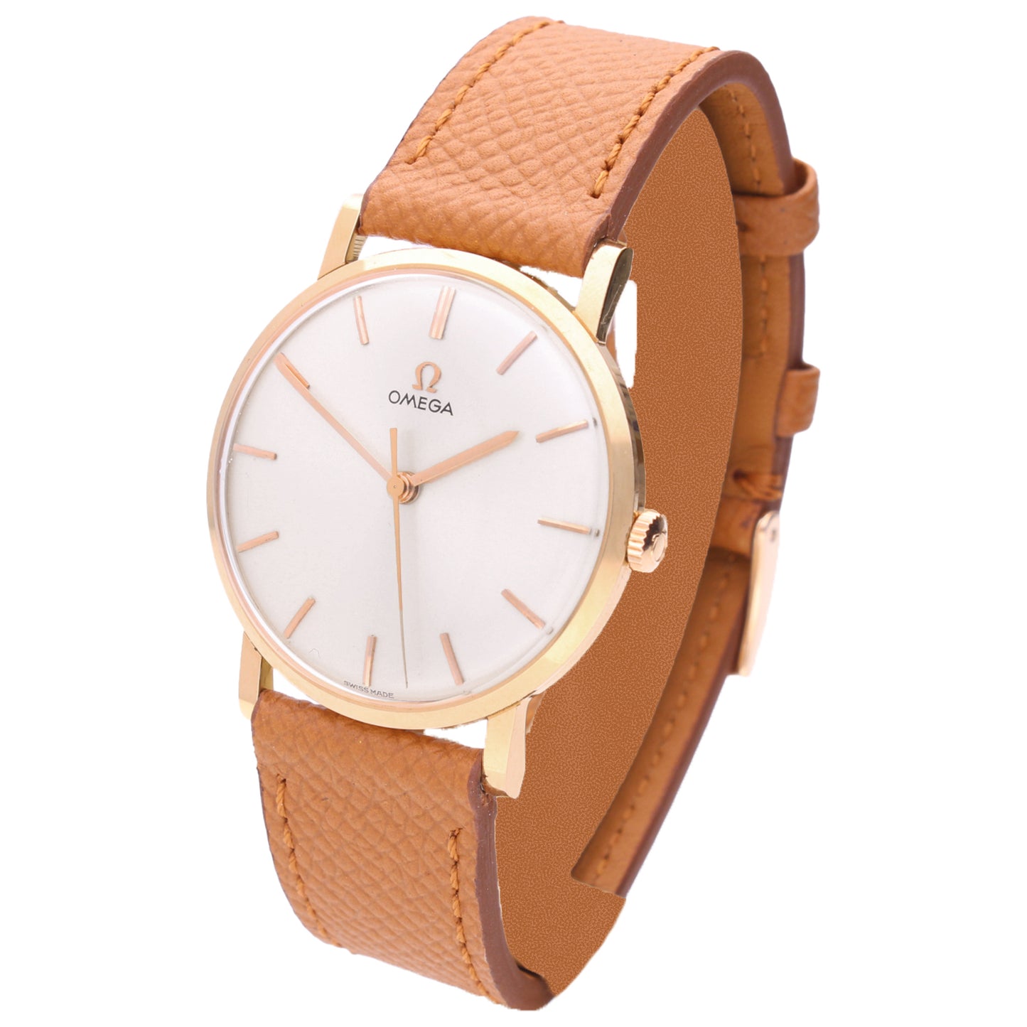 18ct rose gold OMEGA dress wristwatch. Made 1963