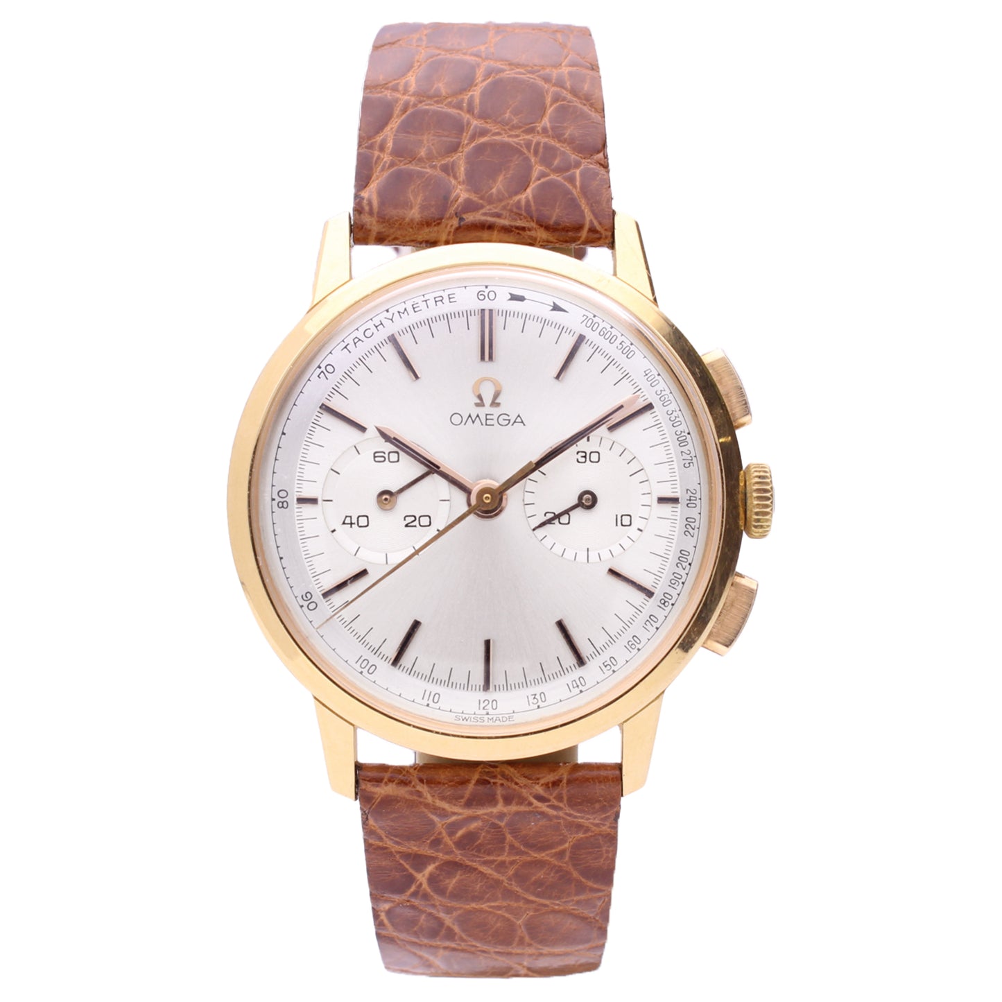 18ct yellow gold OMEGA chronograph wristwatch. Made 1963