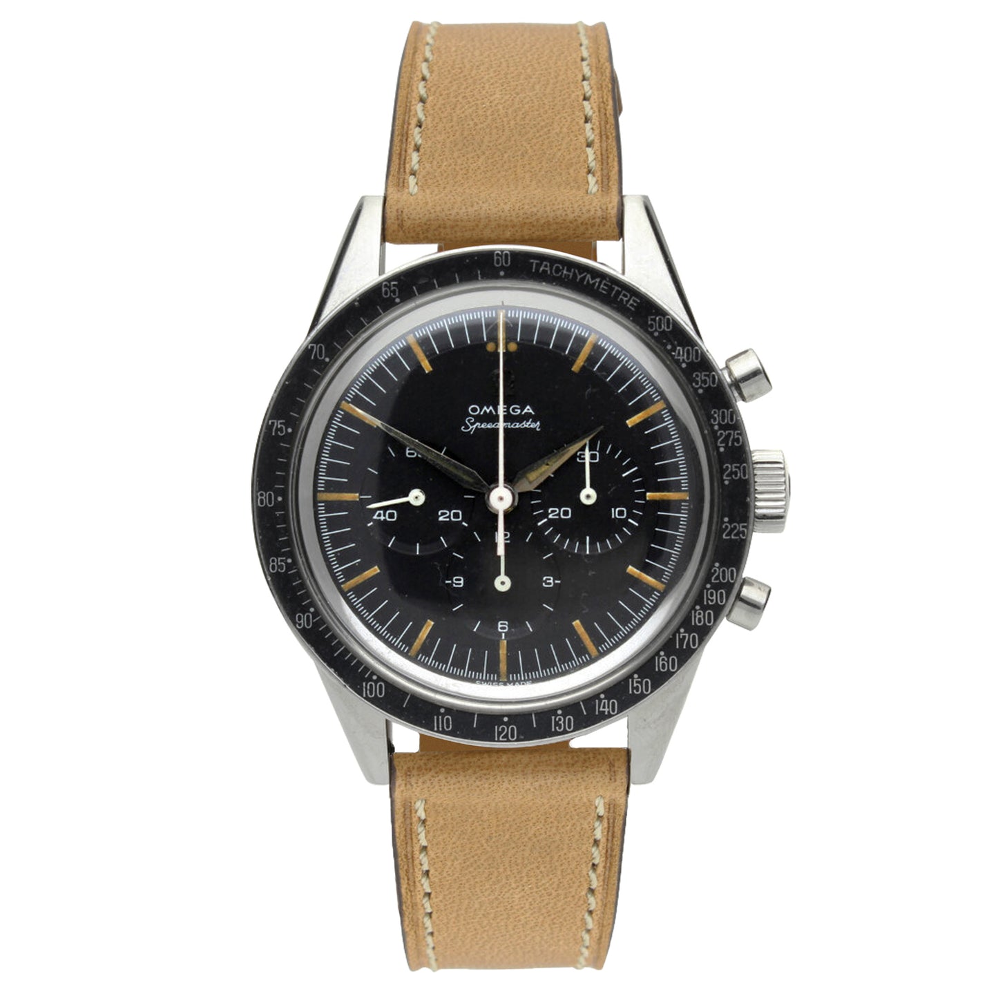 Stainless steel OMEGA ref. 2998-4 Speedmaster chronograph wristwatch. Made 1961