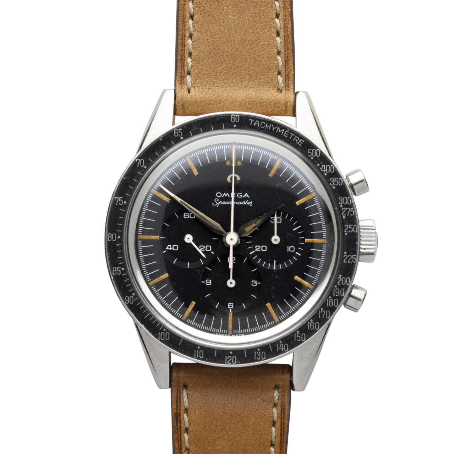 Stainless steel OMEGA ref. 2998-4 Speedmaster chronograph wristwatch. Made 1961