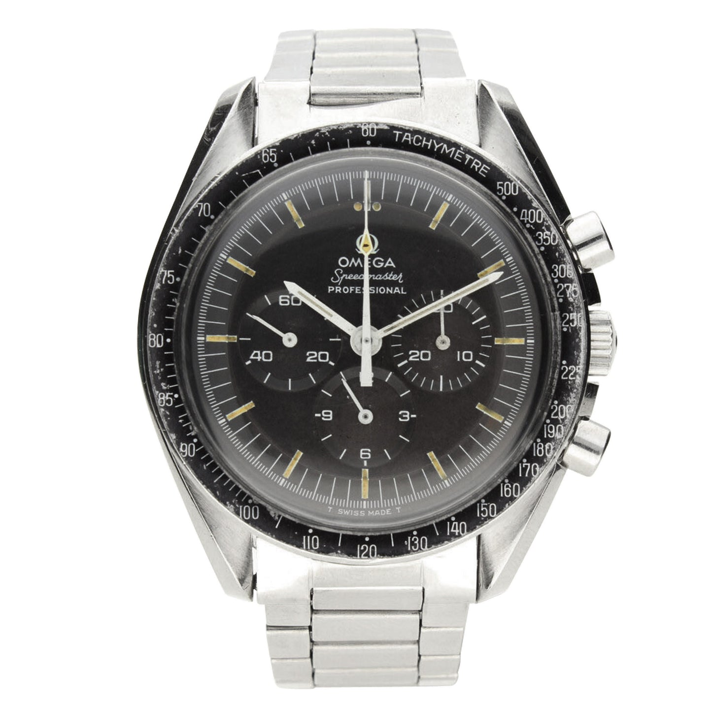 Stainless steel OMEGA ref. 145.022 Speedmaster Professional chronograph wristwatch. Made 1971