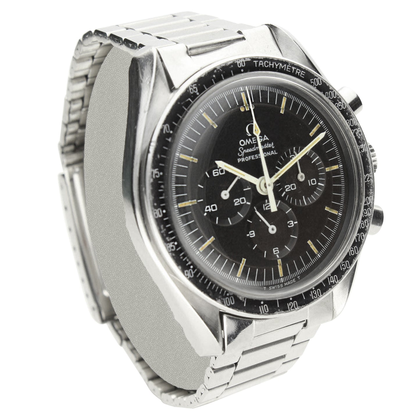 Stainless steel OMEGA ref. 145.022 Speedmaster Professional chronograph wristwatch. Made 1971