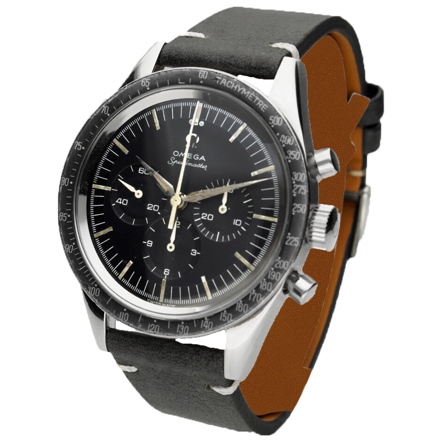 Stainless steel OMEGA ref. 2998-3 Speedmaster chronograph wristwatch. Made 1963