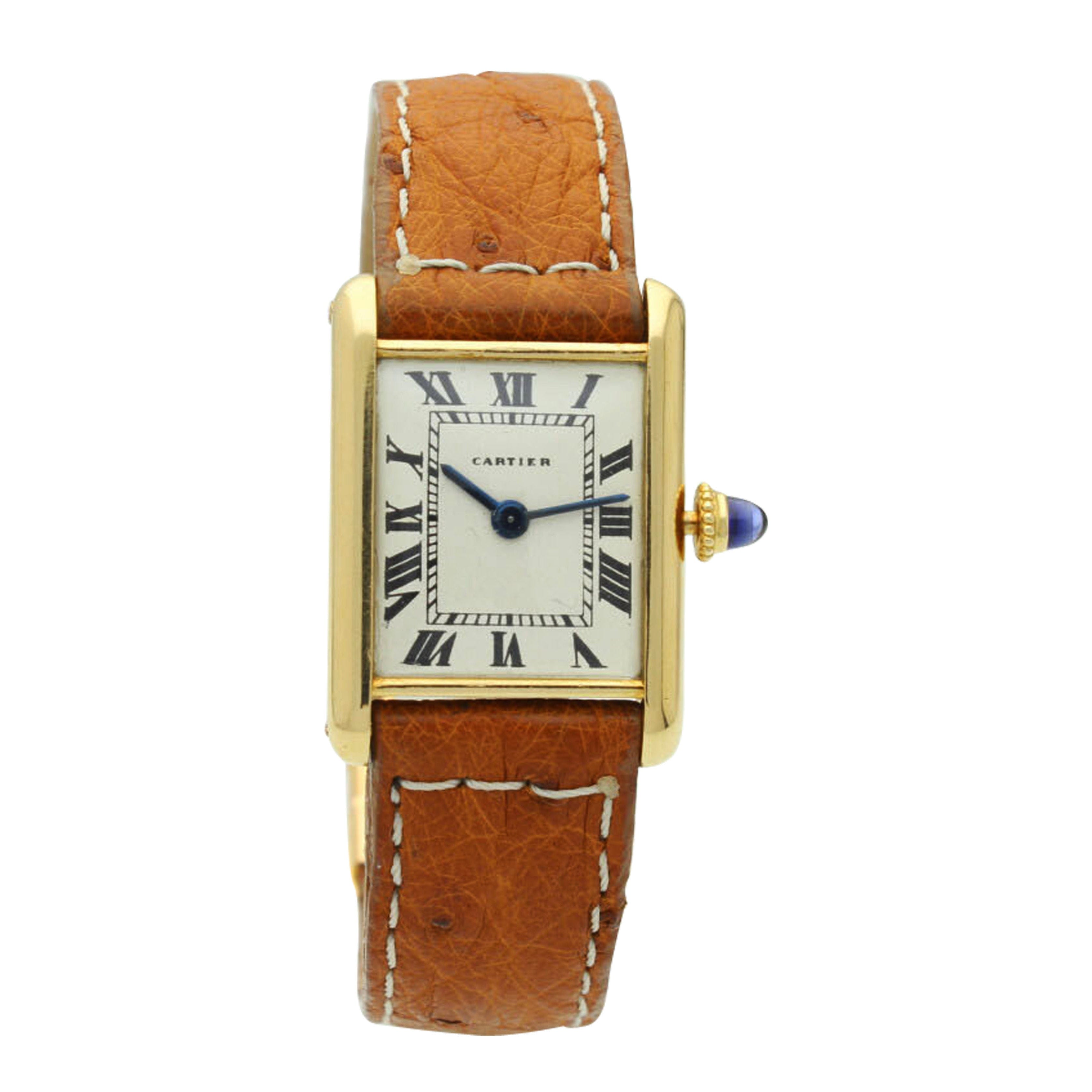 Vintage Cartier 18ct Yellow Gold Tank