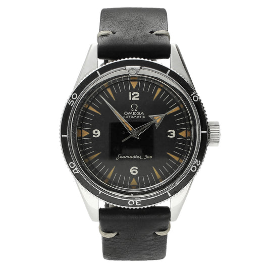 Stainless steel 1st Generation Seamaster 300 automatic wristwatch. Made 1958