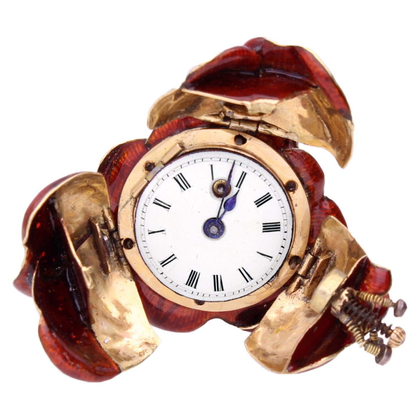 Silver Edmund Gilpin Pre-balance spring verge watch in the form of a seeded rose. Made 1640