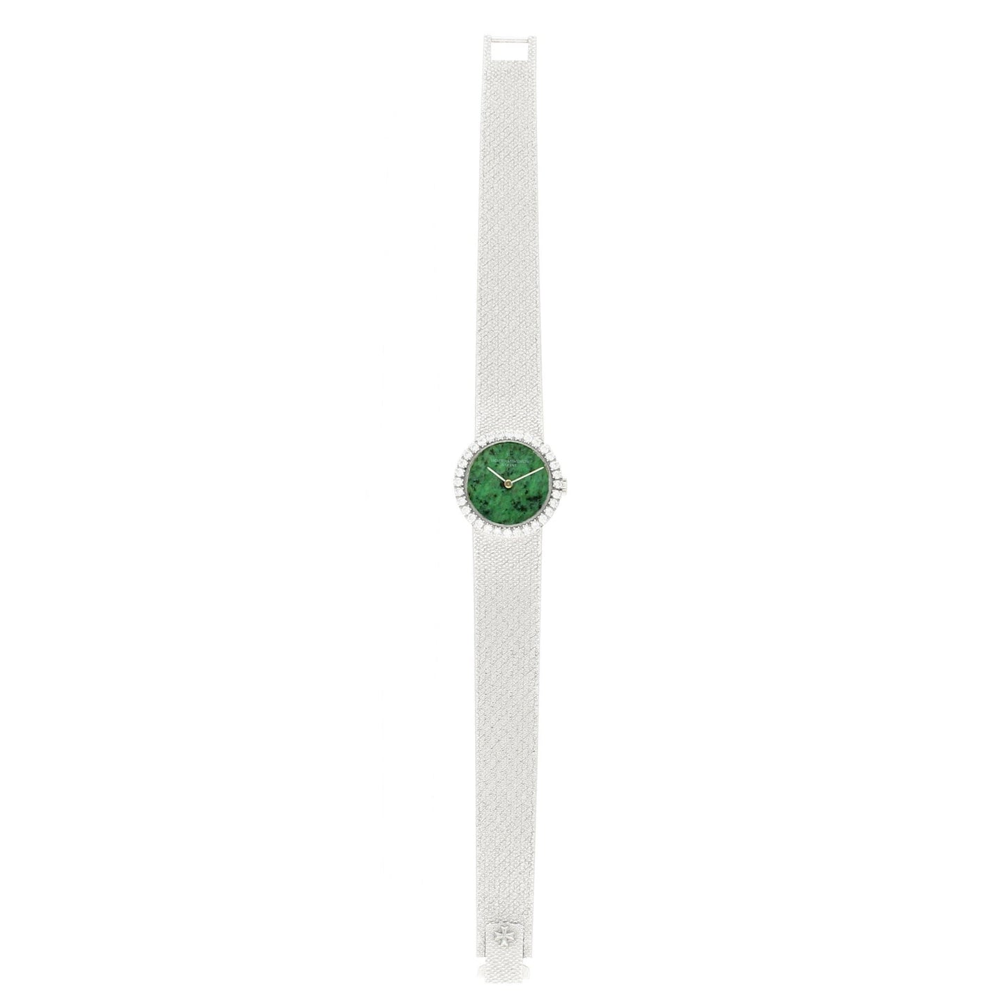 18ct white gold and diamond set Vacheron & Constantin ref. 7587 bracelet watch with jade dial. Made 1970's