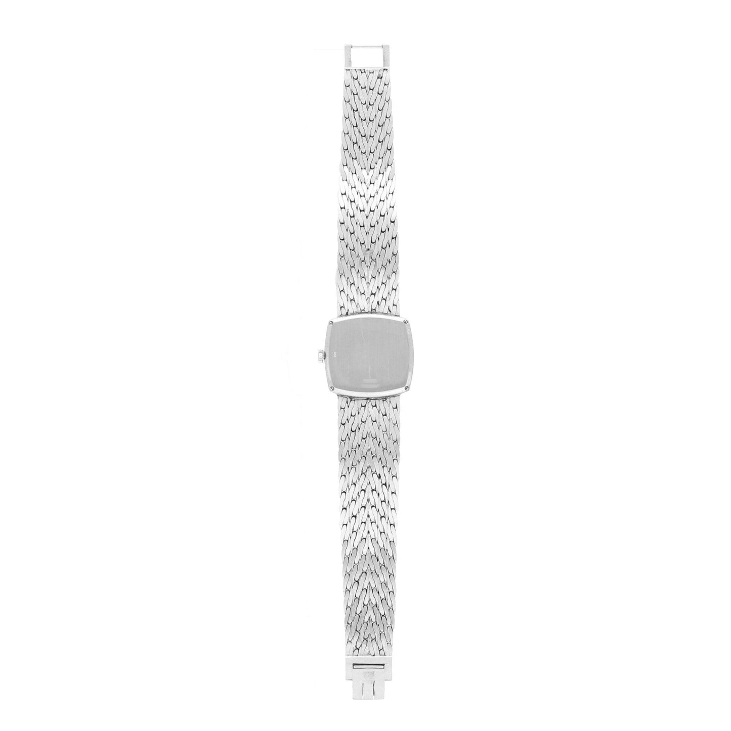 18ct white gold and diamond set Piaget ref. 9545 'cushion cased' bracelet watch. Made 1970s