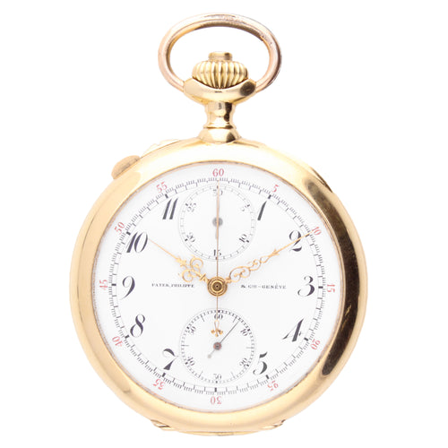 18ct yellow gold Patek Philippe, open face pocket watch. Made 1904